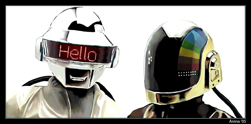 Daft Punk helmets illustration