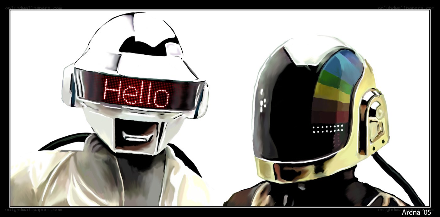 Daft Punk helmets illustration