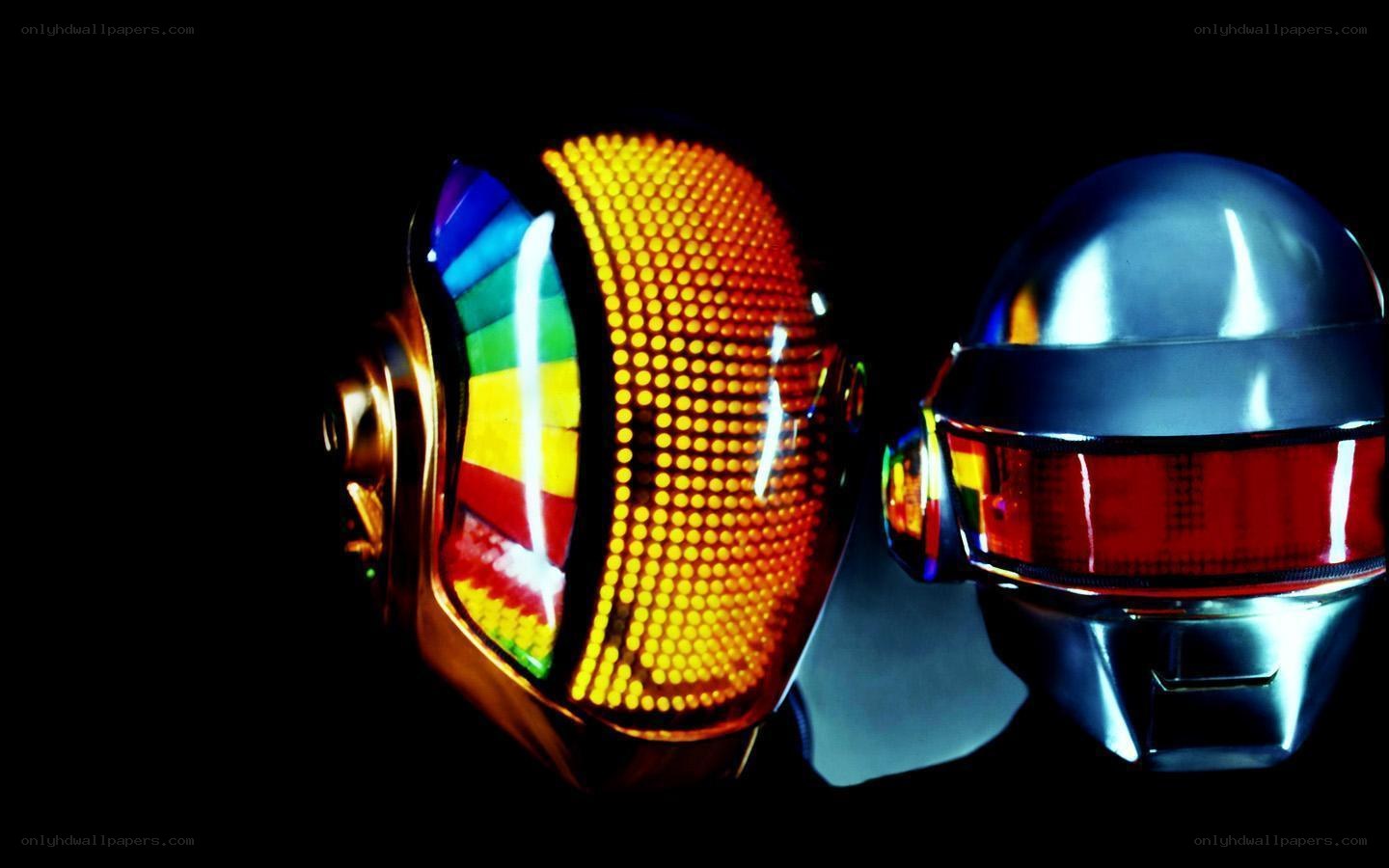 Daft Punk helmets in close-up