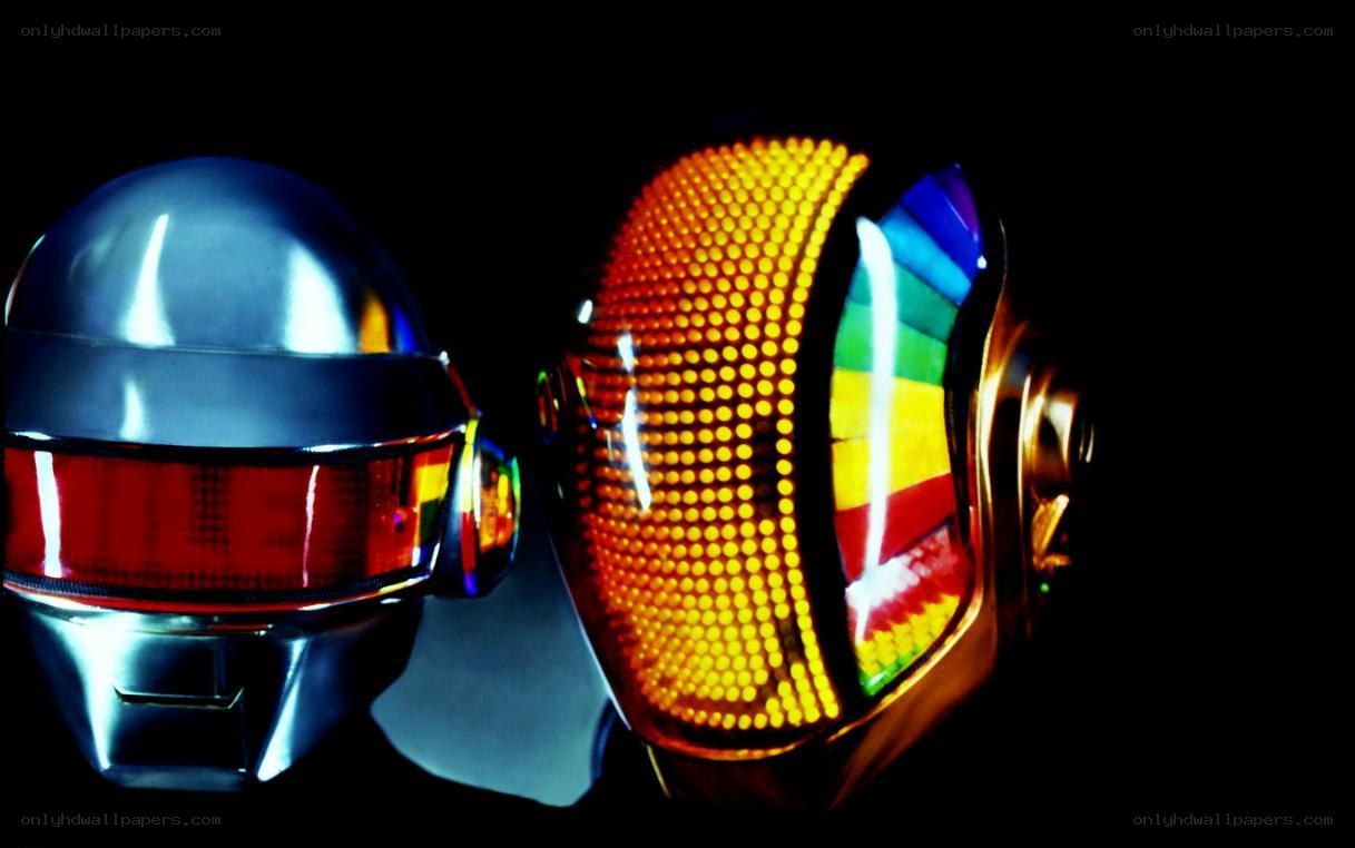 Daft Punk helmets in close-up