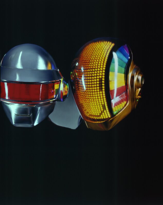 Daft Punk helmets in close-up