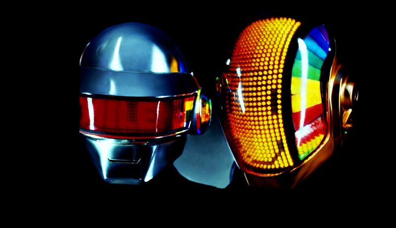 Daft Punk helmets in dark