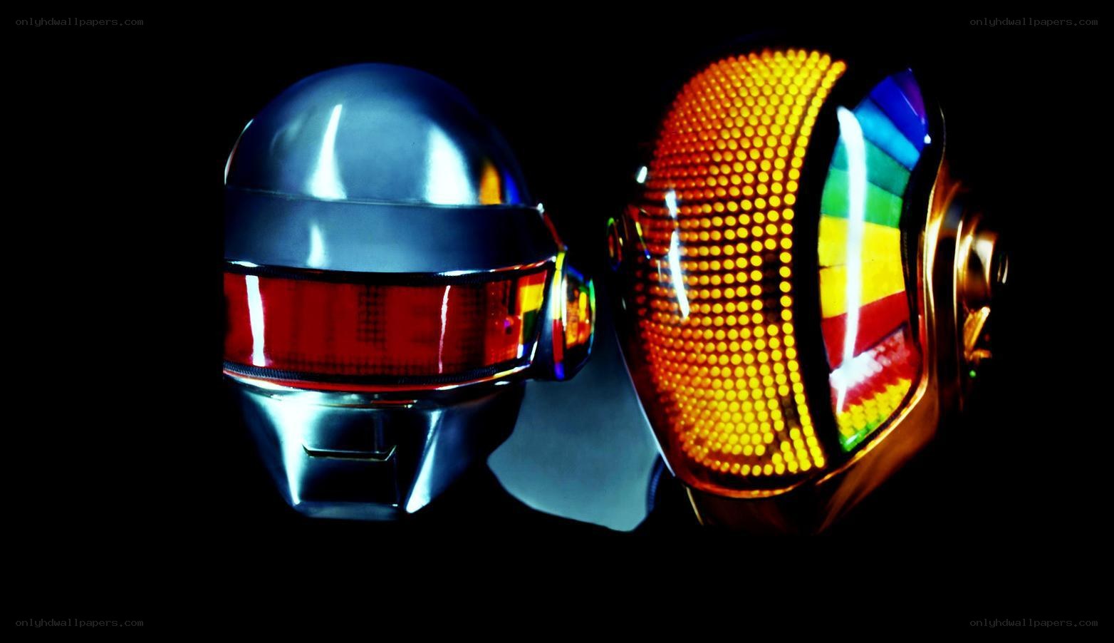 Daft Punk helmets in dark