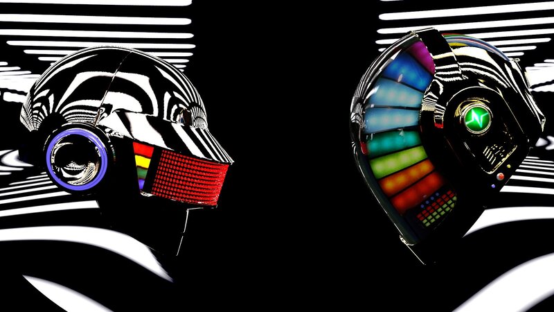 Daft Punk helmets in motion
