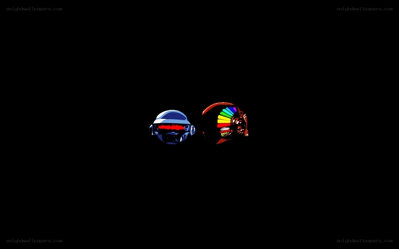 Daft Punk helmets on black