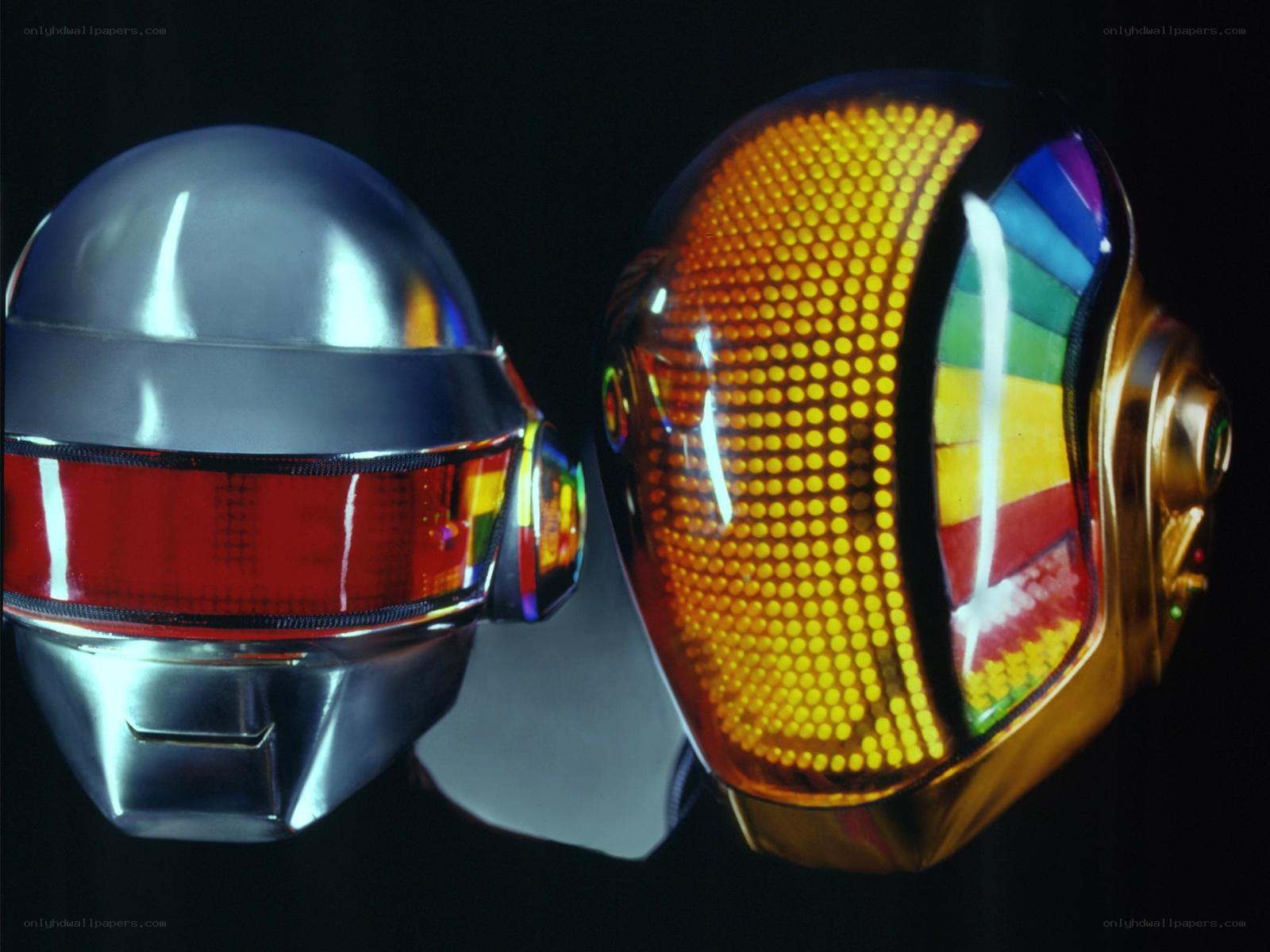 Daft Punk helmets side by side
