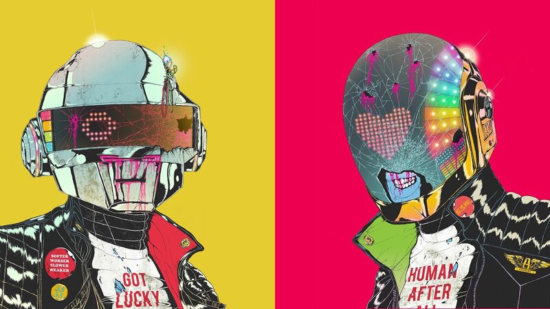 Daft Punk Helmets — Yellow, Vibrant