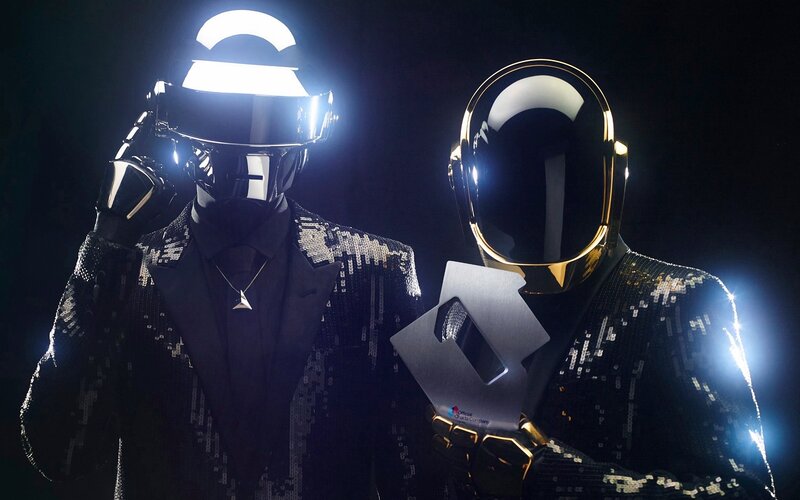 Daft Punk holding award