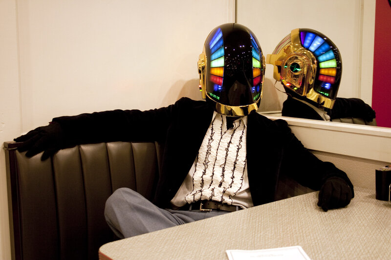 Daft Punk in a booth