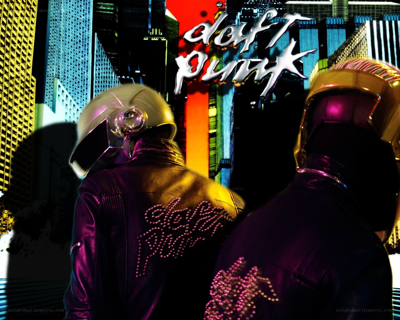 Daft Punk in a neon city