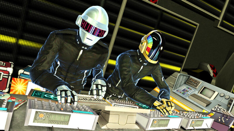 Daft Punk in a studio