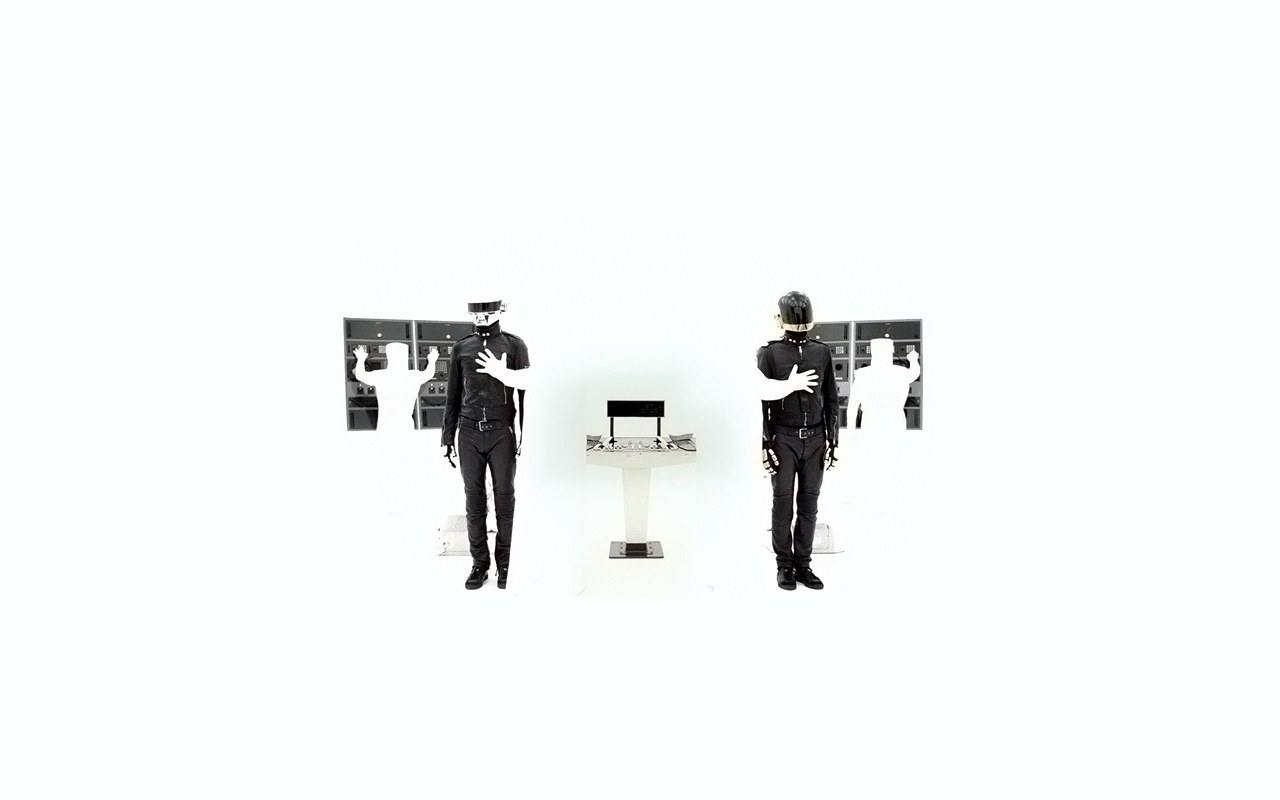 Daft Punk in a white room