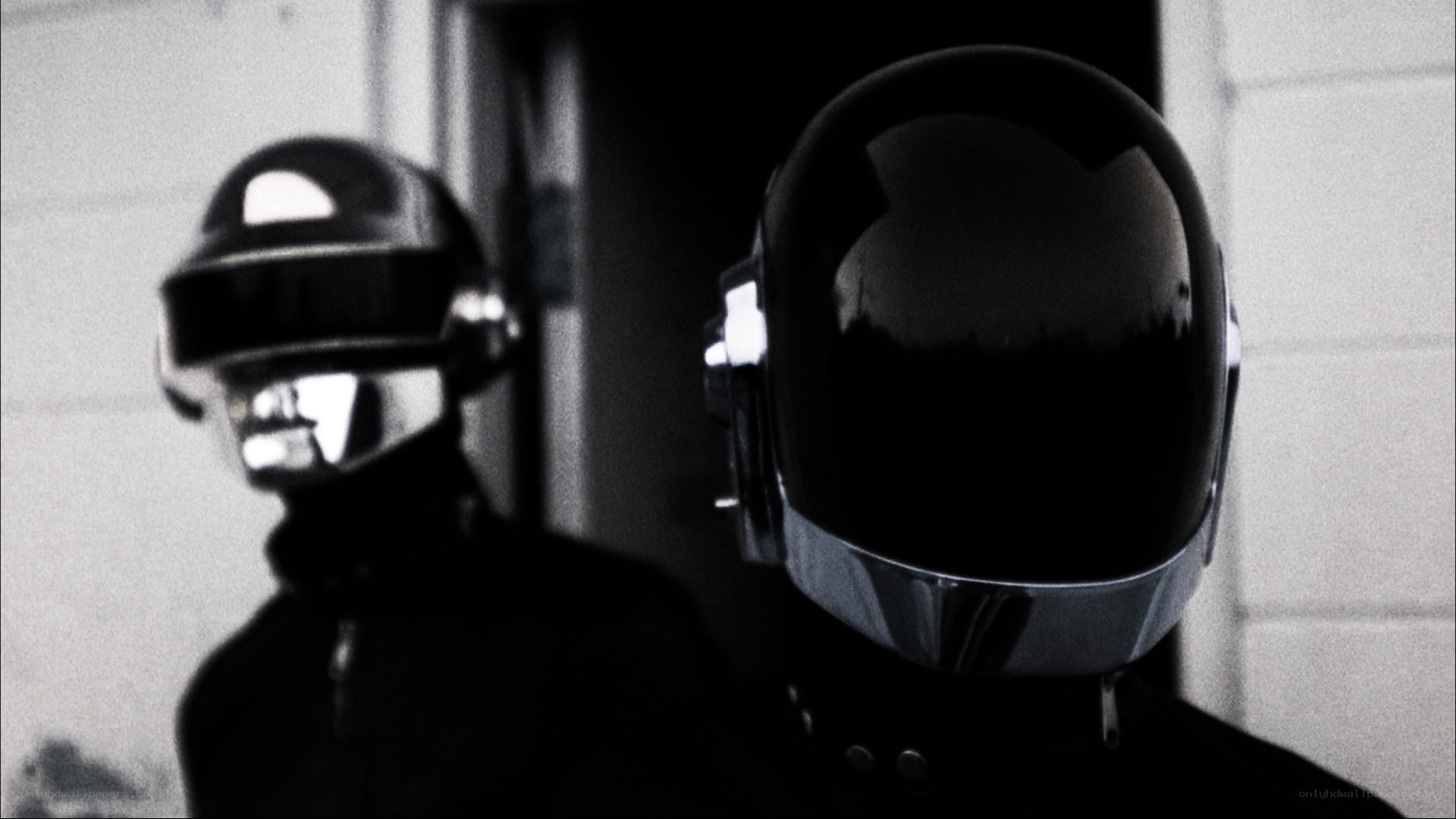 Daft Punk in black and white