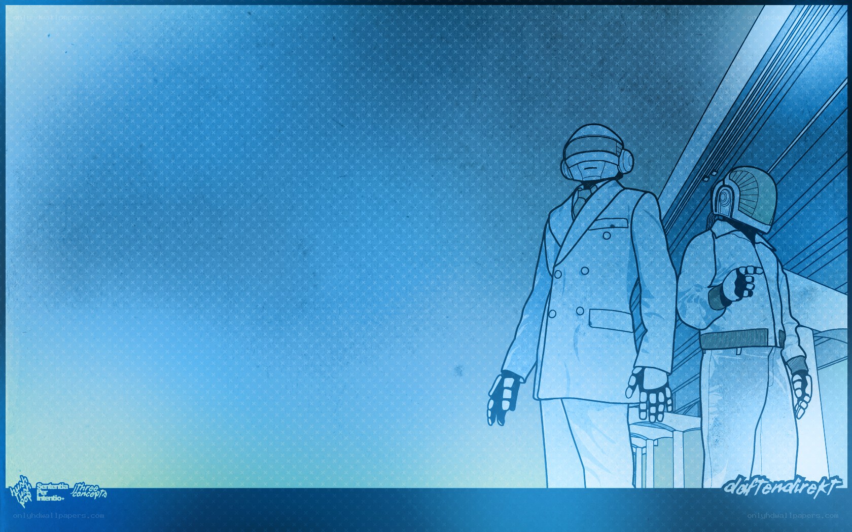 Daft Punk in blue tones