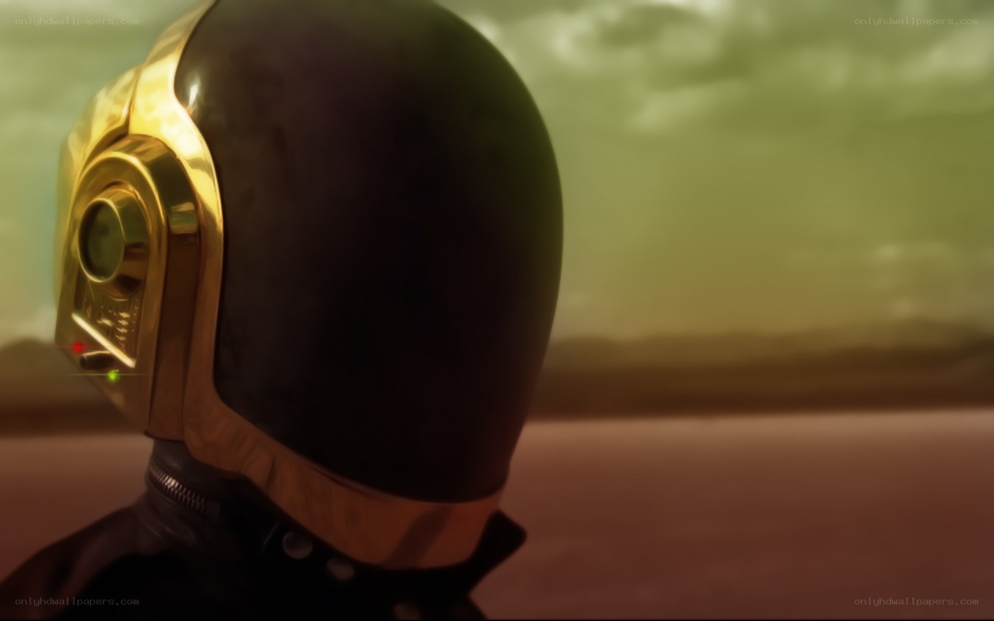 Daft Punk in desert landscape