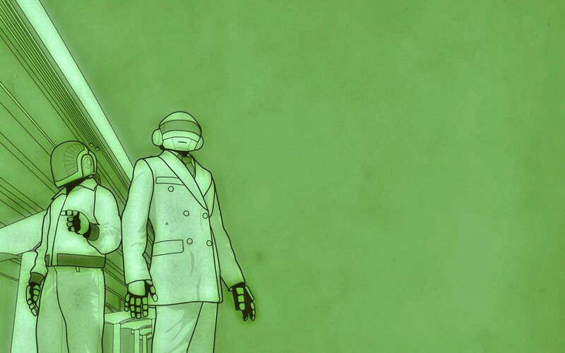 Daft Punk in green tones