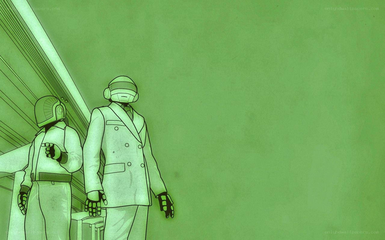 Daft Punk in green tones