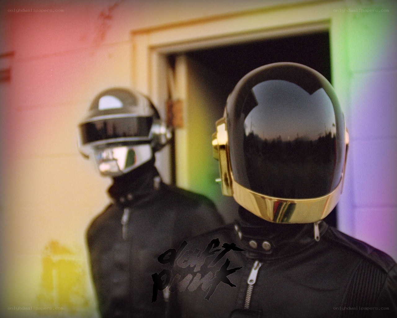 Daft Punk in helmets