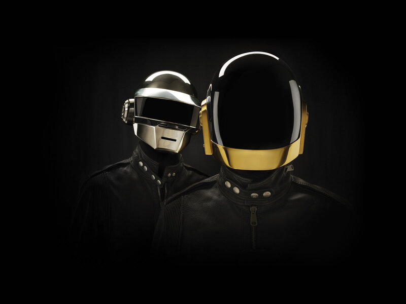 Daft Punk in helmets