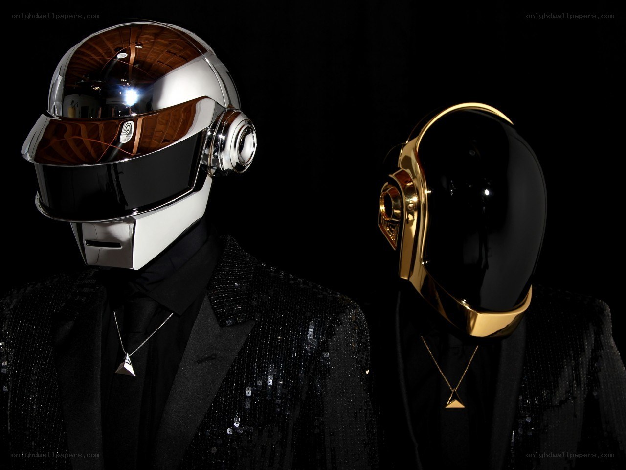 Daft Punk in helmets