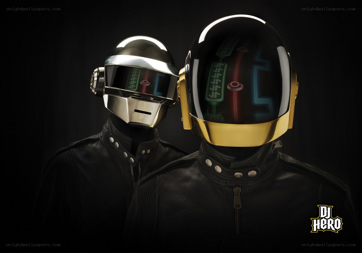 Daft Punk in helmets