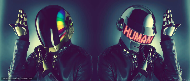 Daft Punk in helmets