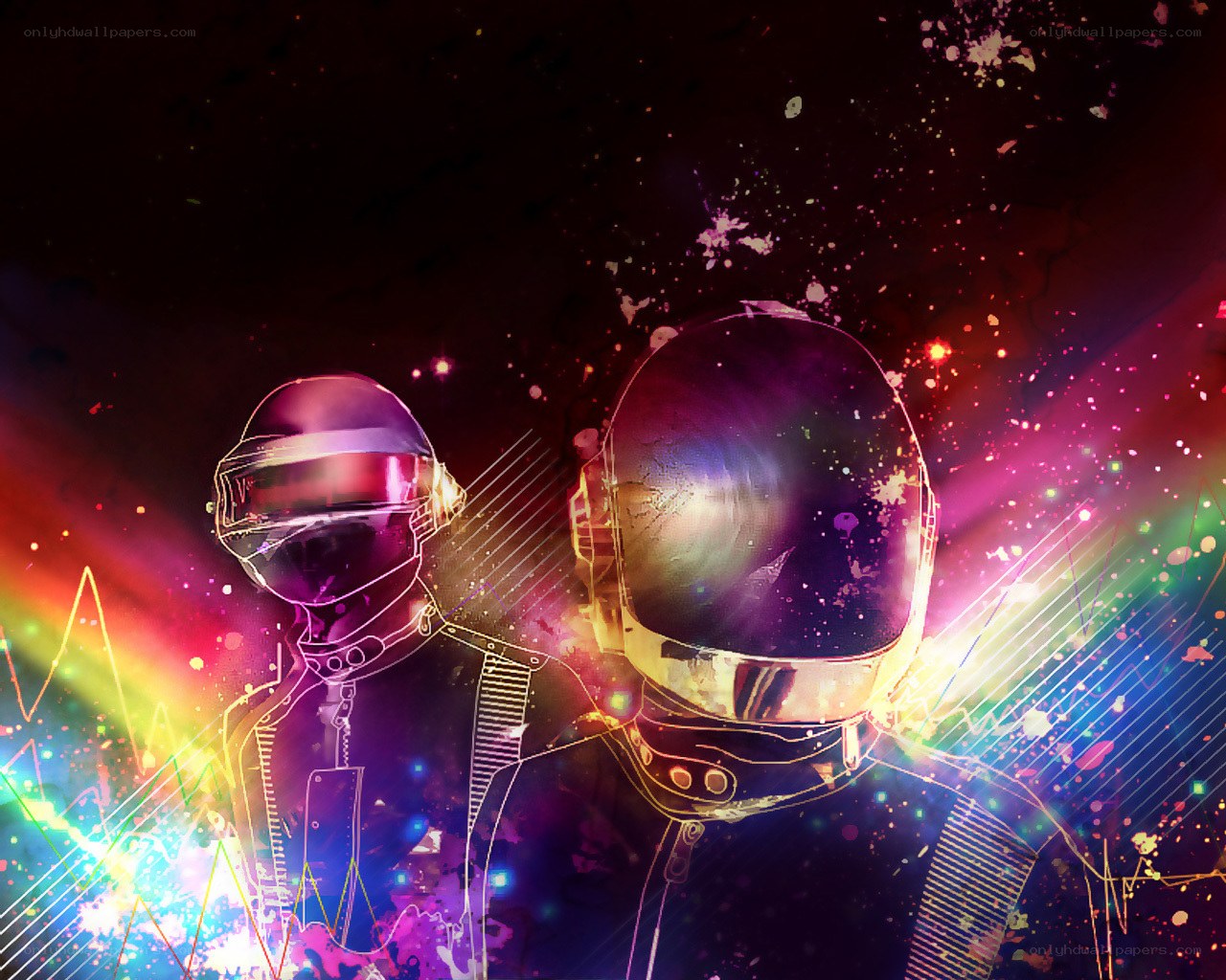 Daft Punk in neon light
