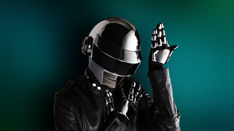 Daft Punk in silver helmet
