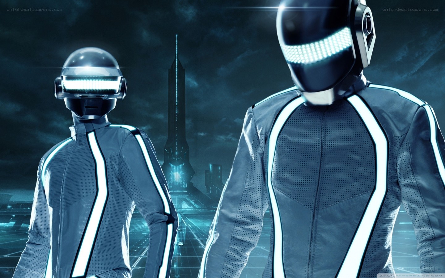 Daft Punk in Tron attire
