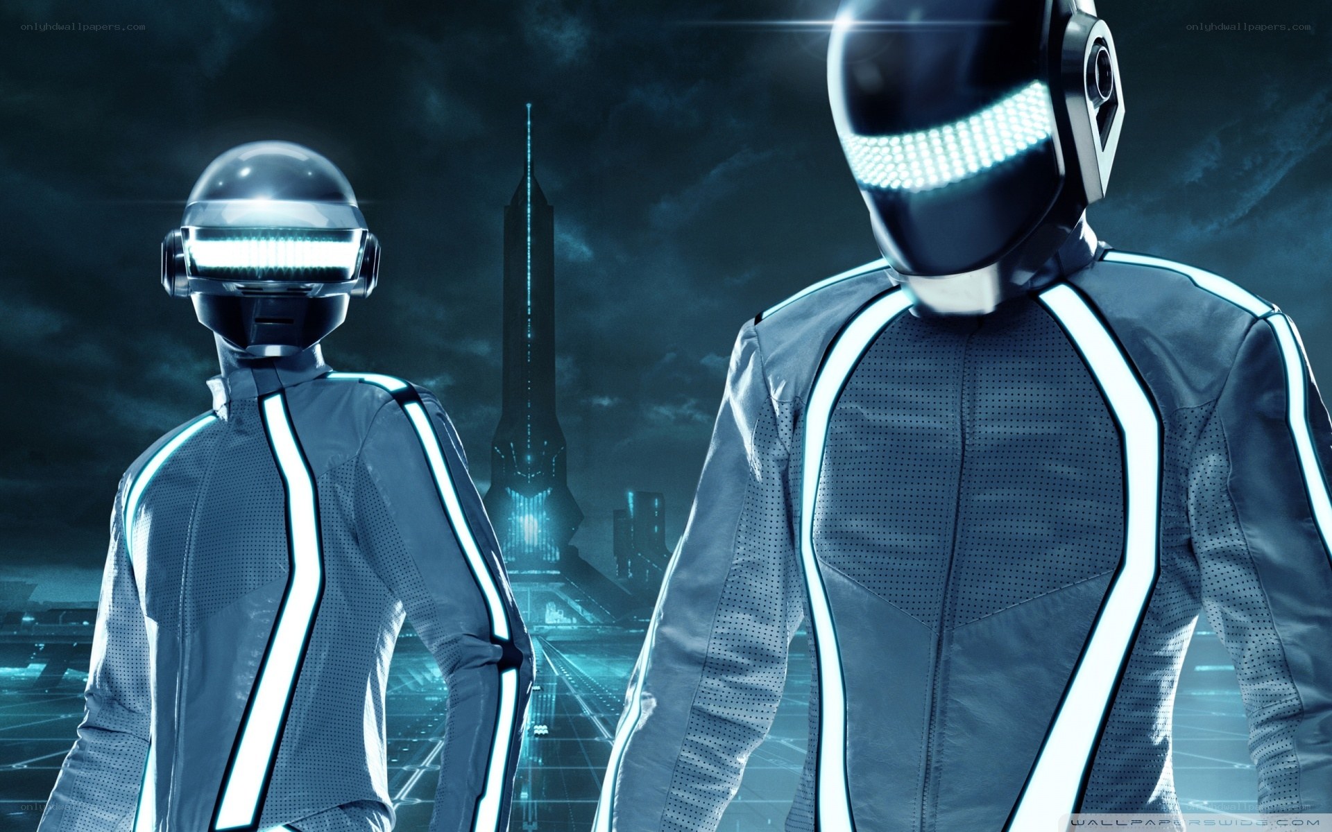 Daft Punk in Tron attire