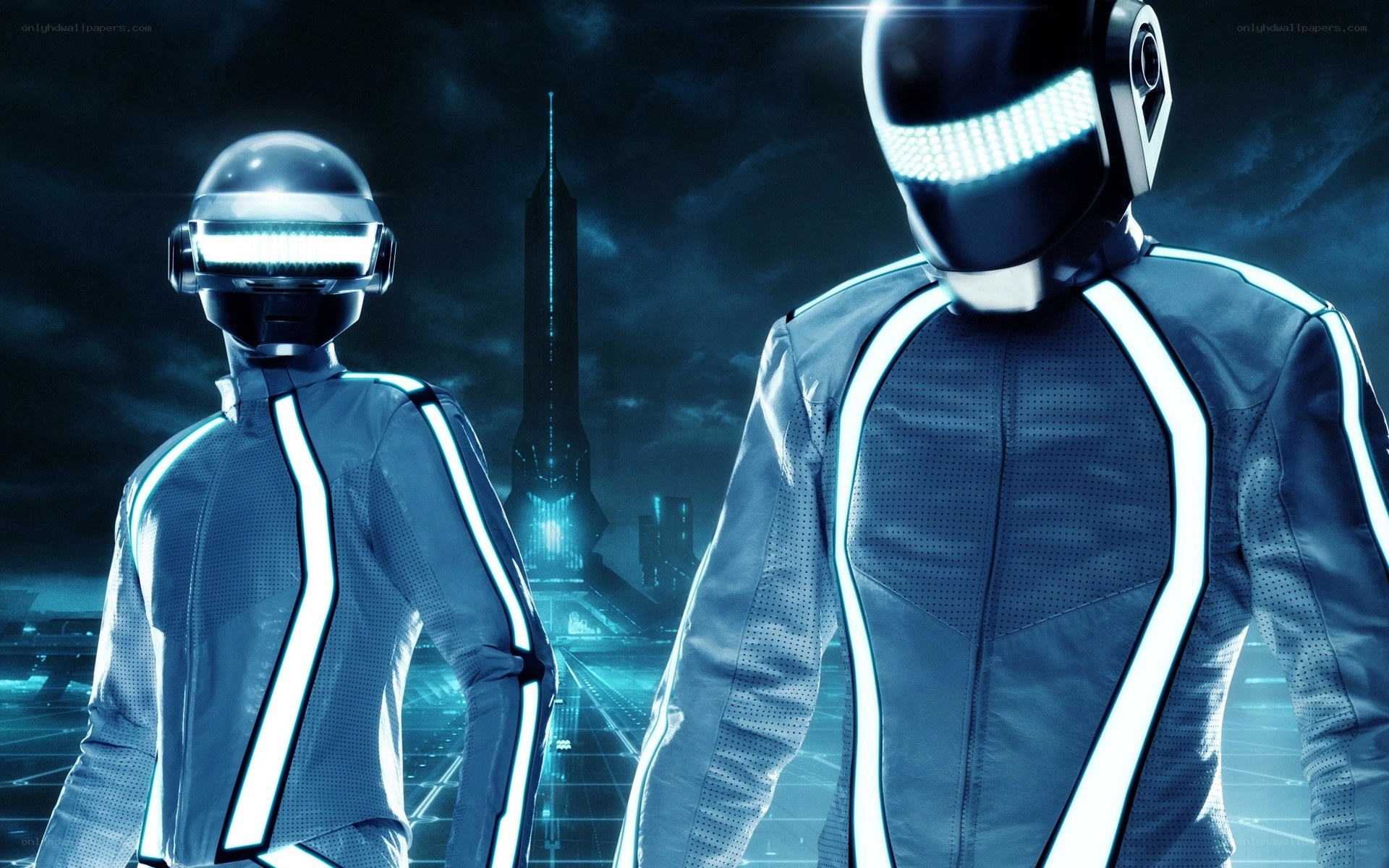 Daft Punk in Tron attire