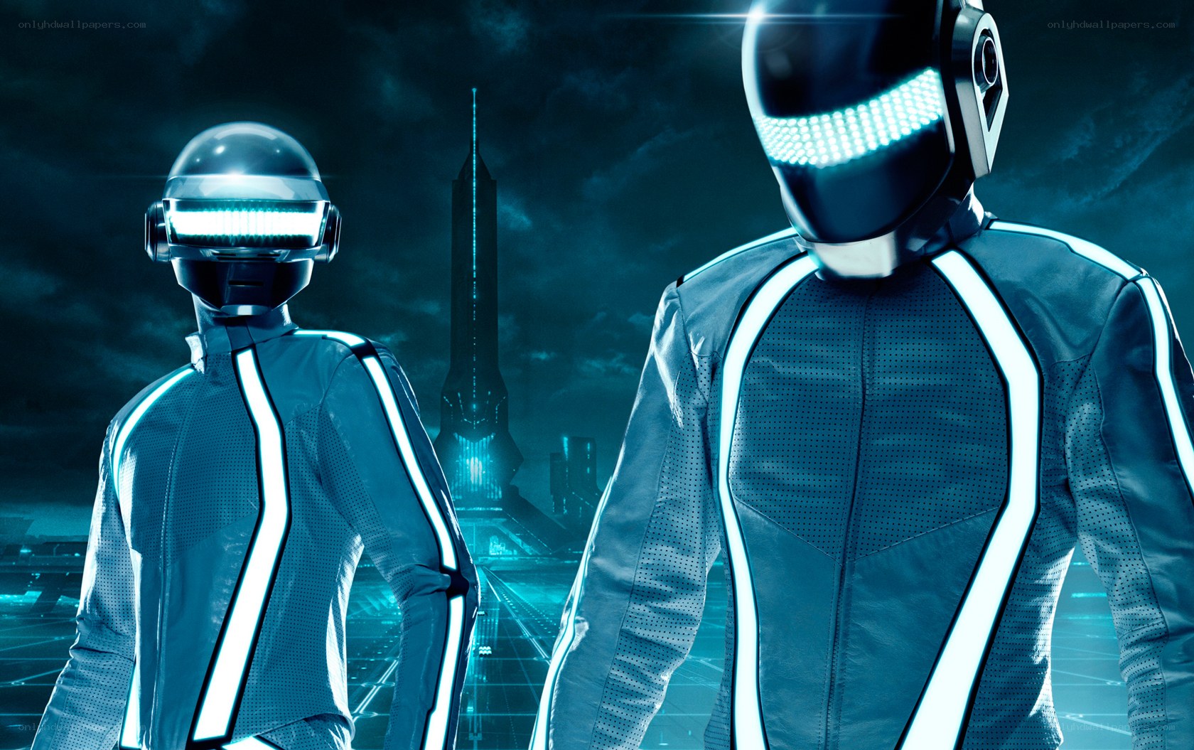 Daft Punk in Tron attire