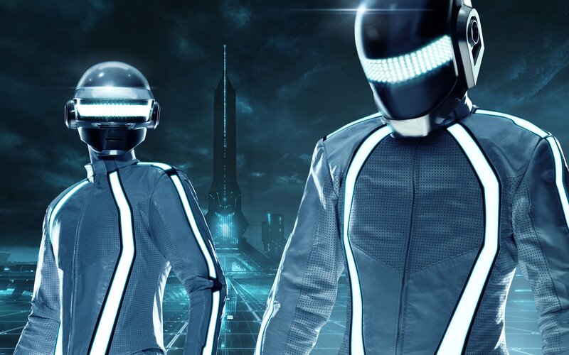 Daft Punk in Tron costumes