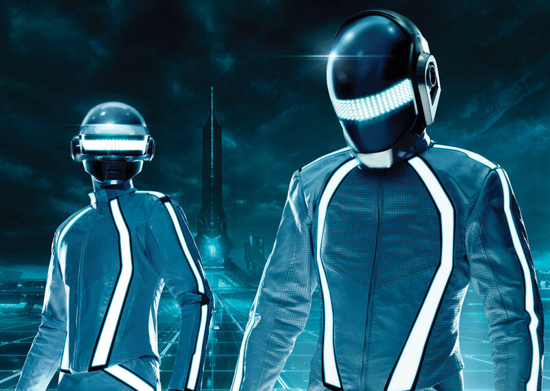 Daft Punk in Tron costumes