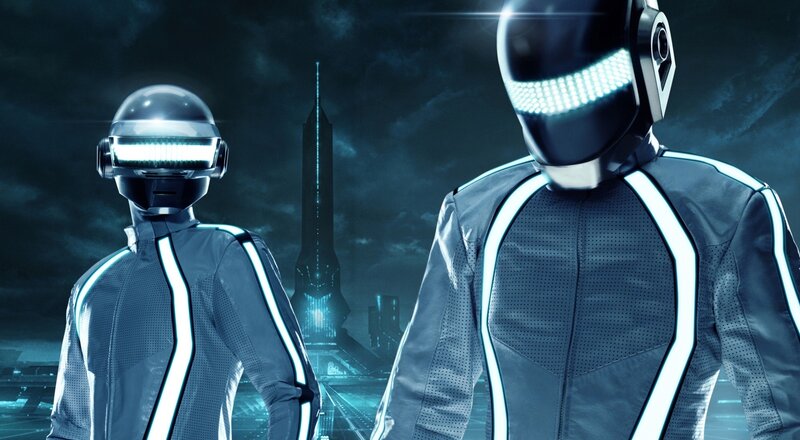 Daft Punk in Tron costumes
