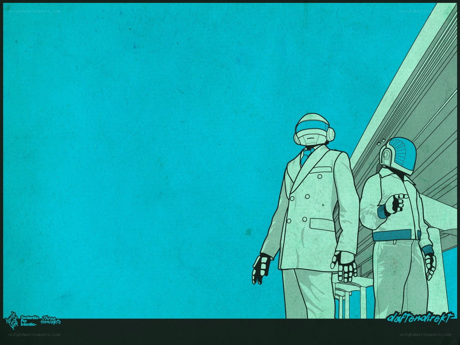 Daft Punk in white suits