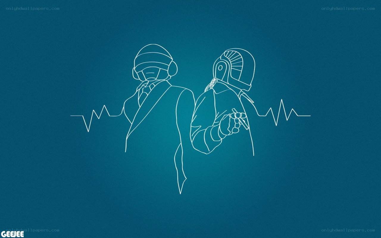 Daft Punk line art illustration