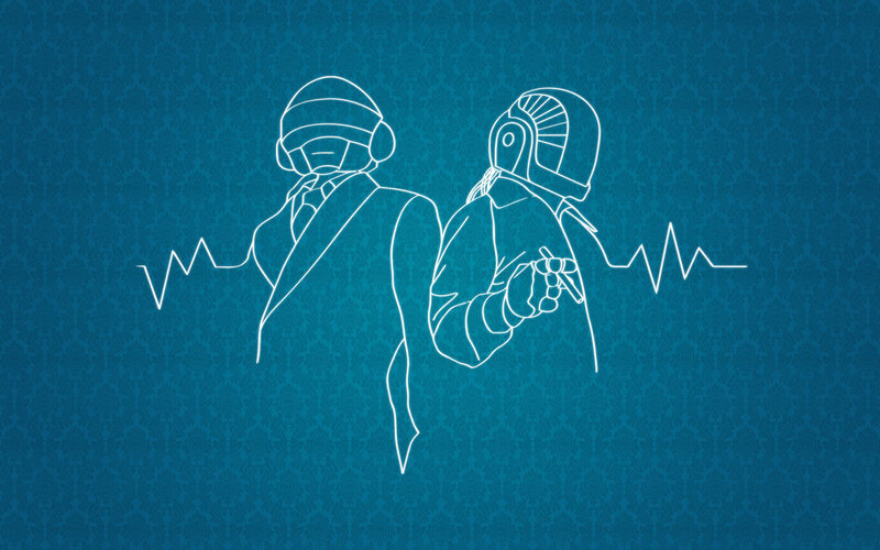 Daft Punk line art illustration