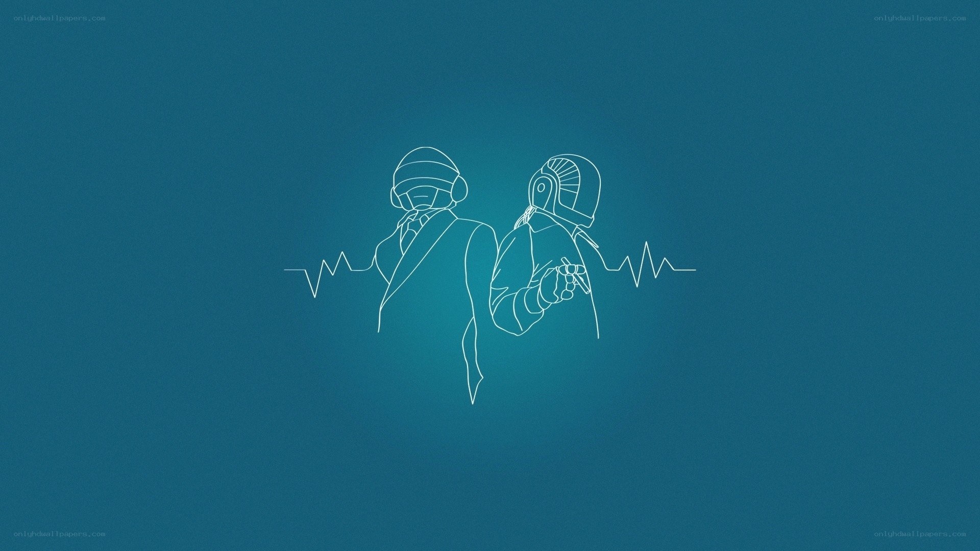 Daft Punk line art illustration