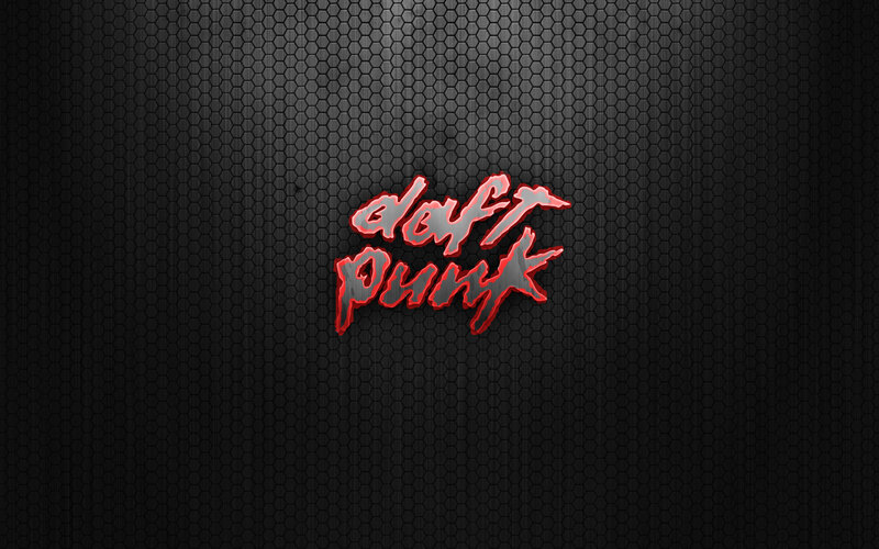Daft Punk Logo — Black, Dark, Digital Art, Hexagonal Pattern