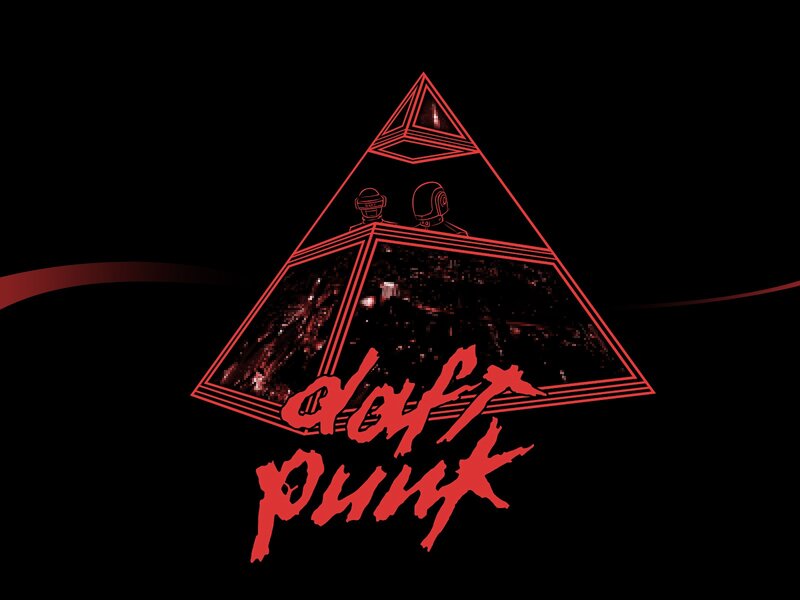 Daft Punk Logo — Black, Dark, Digital Art, Pyramid