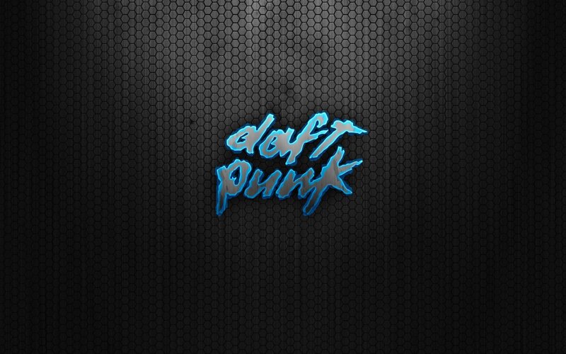 Daft Punk logo on hexagonal background