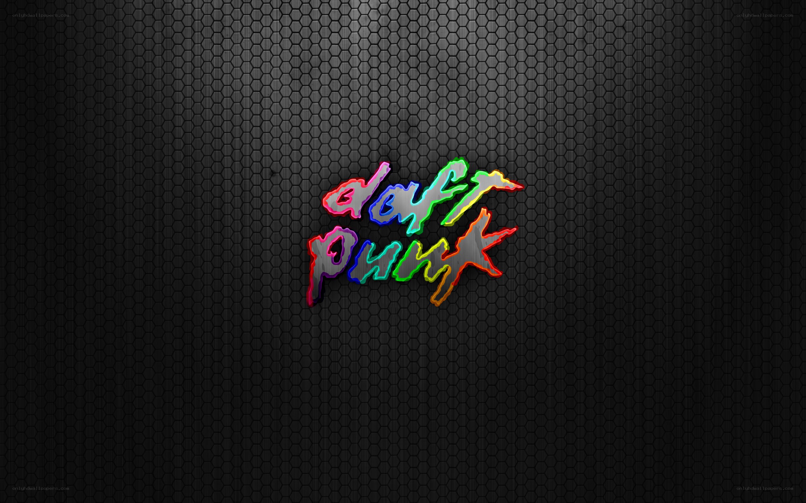 Daft Punk logo on textured background