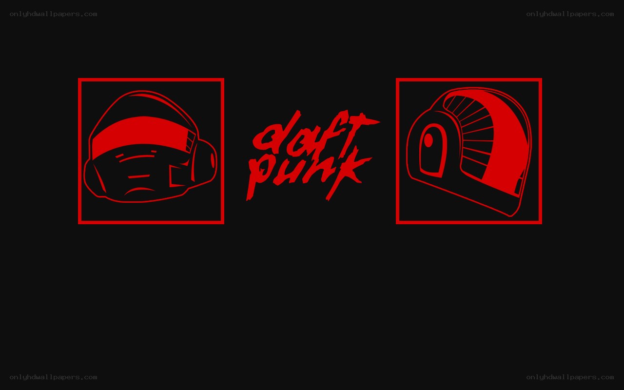 Daft Punk logo with helmets