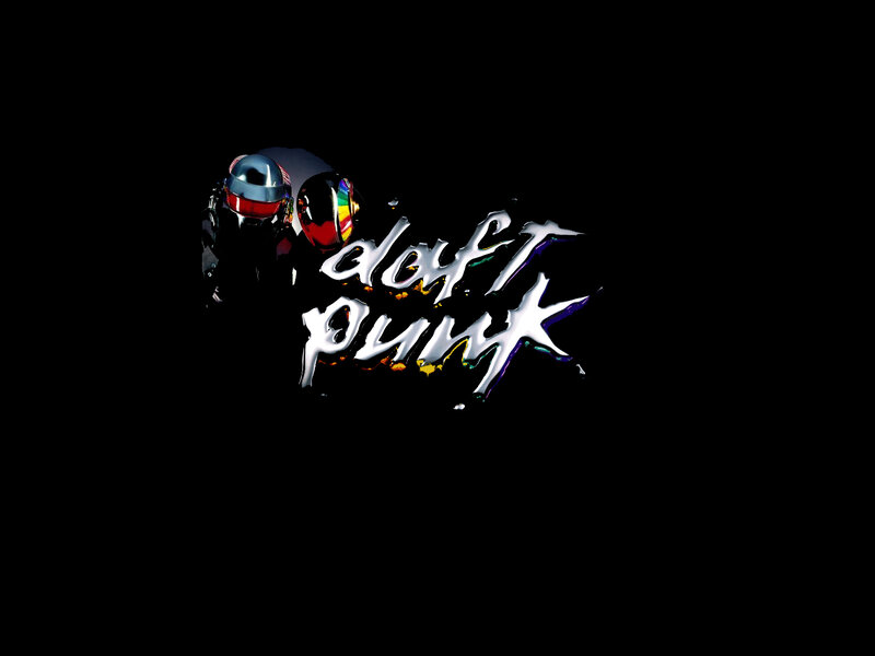 Daft Punk logo with helmets