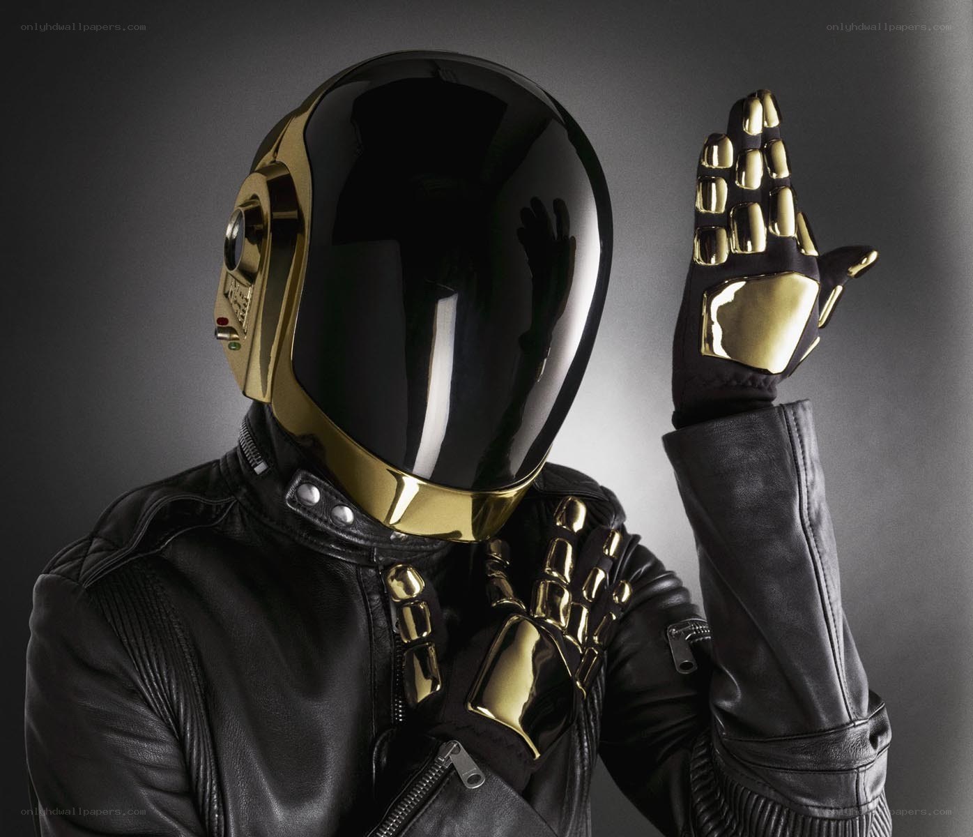 Daft Punk member in helmet