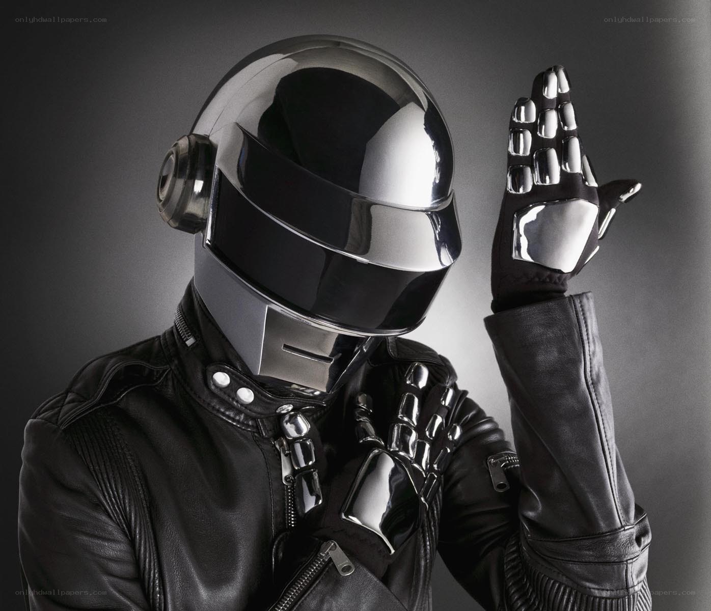 Daft Punk member in helmet