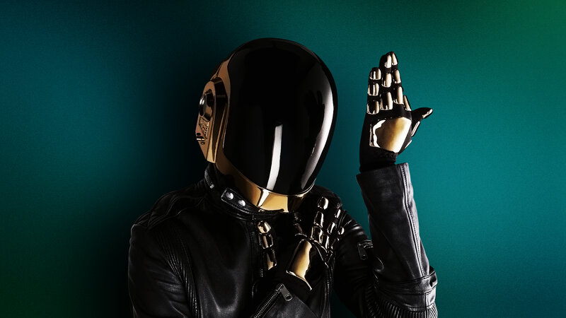 Daft Punk member in helmet