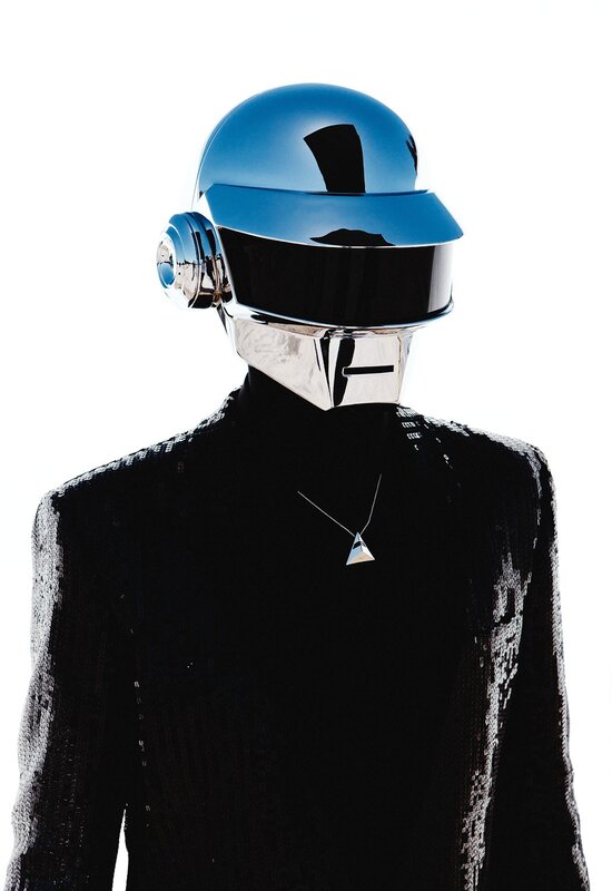 Daft Punk member in helmet