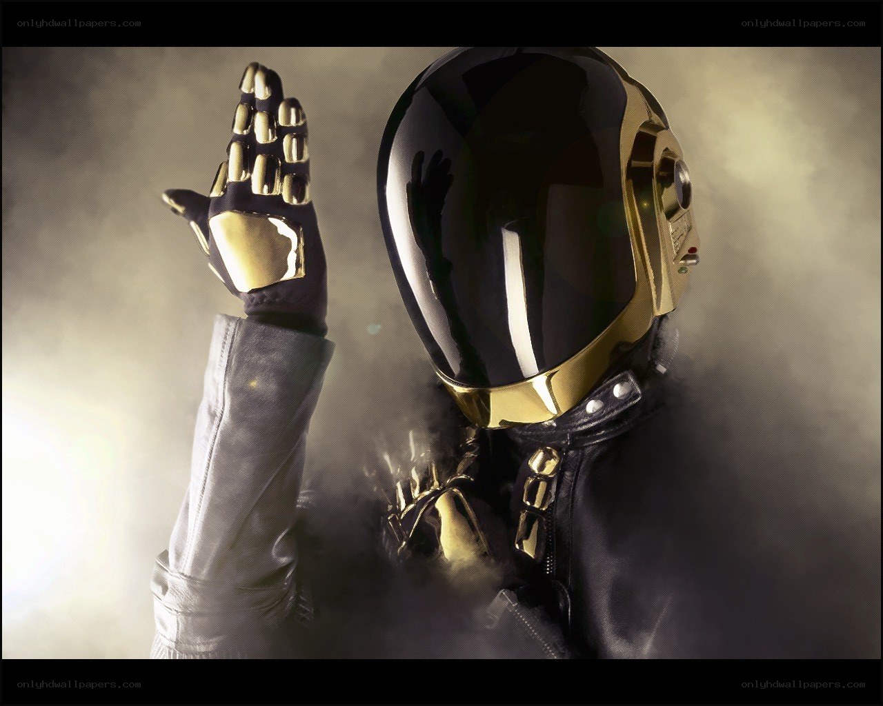 Daft Punk member in helmet